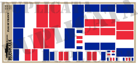 Flag of France - 1/72, 1/48, 1/35, 1/32 Scales - Duplicata Productions