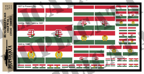 Hungarian Flags - Cold War - 1/72, 1/48, 1/35, 1/32 Scales - Duplicata Productions