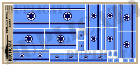 Israeli Air Force Ensign Flag - 1/72, 1/48, 1/35, 1/32 Scales - Duplicata Productions