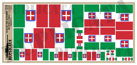 Kingdom of Italy Flag, Variant #1 - 1/72, 1/48, 1/35, 1/32 Scales - Duplicata Productions