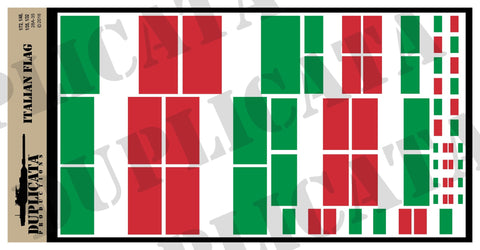 Italian Flags - 1/72, 1/48, 1/35, 1/32 Scales - Duplicata Productions