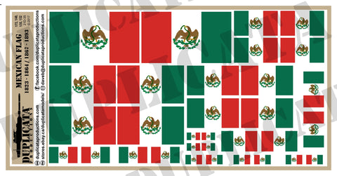 Mexican Flag (1823-1864 / 1867-1893) - 1/72, 1/48, 1/35, 1/32 Scales - Duplicata Productions