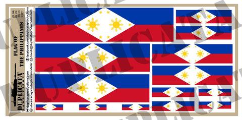 Flag of The Philippines - 1/72, 1/48, 1/35, 1/32 Scales - Duplicata Productions