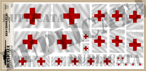 Red Cross Flag - 1/72, 1/48, 1/35, 1/32 Scales (w/Motion Ripples) - Duplicata Productions