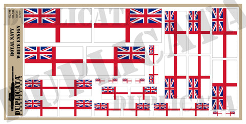 Royal Navy White Ensign Flag - 1/72, 1/48, 1/35, 1/32 Scales - Duplicata Productions