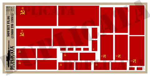 Soviet Flag (1980 to 1991) - 1/72, 1/48, 1/35, 1/32 Scales - Duplicata Productions