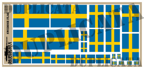 Swedish Flag - 1/72, 1/48, 1/35, 1/32 Scales - Duplicata Productions