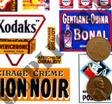 French Advertisements, Various Sizes #2 -  WW2 - 1/35 Scale (2 sheets) - Duplicata Productions