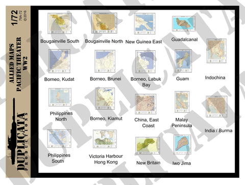 Allied Maps, Pacific Theater - WW2 - 1/72 Scale - Duplicata Productions