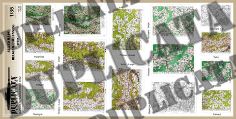 Allied Maps - Ardennes, Belgium - WW2 - 1/35 Scale