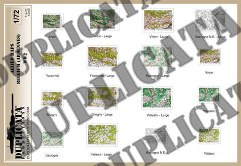 Allied Maps - Ardennes, Belgium - WW2 - 1/72 Scale