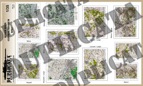 Allied Maps - Central Belgium - WW2 - 1/35 Scale