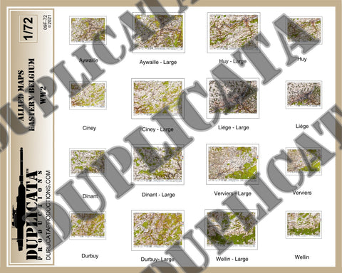 Allied Maps - Eastern Belgium - WW2 - 1/72 Scale