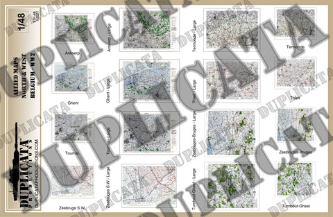 Allied Maps - Northern & Western Belgium - WW2 - 1/48 Scale