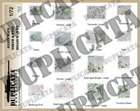 Allied Maps - Northern & Western Belgium - WW2 - 1/72 Scale