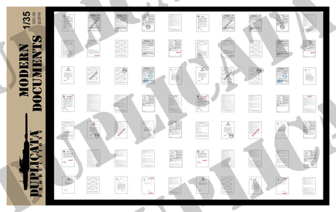 Modern Documents - 1/35 Scale - Duplicata Productions