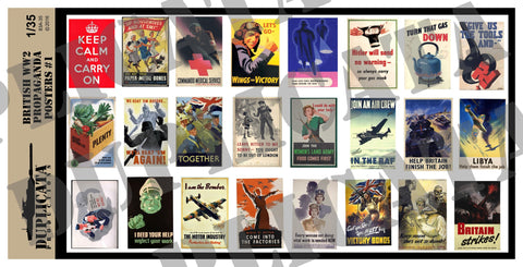 British WW2 Propaganda Posters #1 - 1/35 Scale - Duplicata Productions