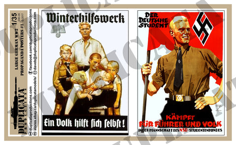 German WW2 Propaganda Posters, Large #1 - 1/35 Scale - Duplicata Productions