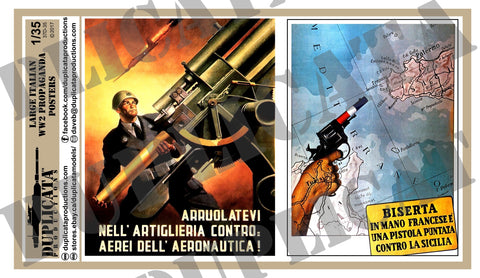 Italian WW2 Propaganda Posters, Large - 1/35 Scale - Duplicata Productions