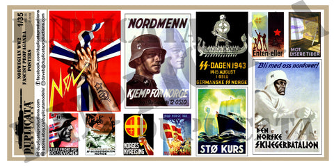 Fascist Norway WW2 Propaganda Posters - 1/35 Scale - Duplicata Productions