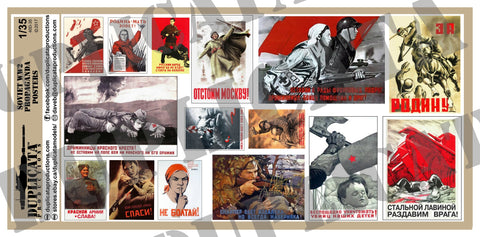 Soviet WW2 Propaganda Posters, Various Sizes - 1/35 Scale - Duplicata Productions