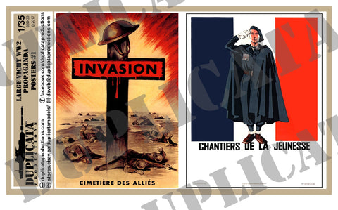 Vichy France WW2 Propaganda Posters, Large #1- 1/35 Scale - Duplicata Productions