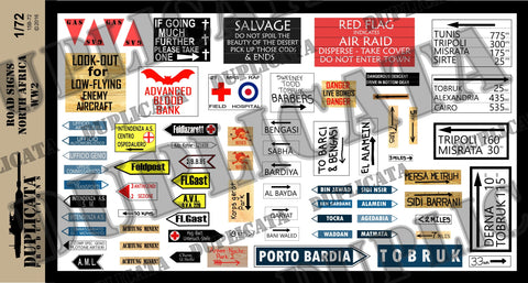 Road Signs, North Africa -  WW2 - 1/72 Scale - Duplicata Productions