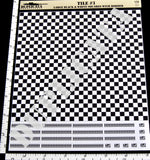 Tile #1 - Large Black & White Squares with Border - 1/35 Scale - Duplicata Productions