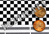 Tile #1 - Large Black & White Squares with Border - 1/35 Scale - Duplicata Productions