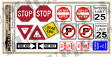 U.S. City Traffic Signs - 1/24 Scale (2 sheets) - Duplicata Productions