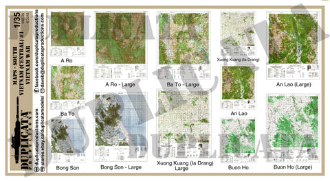 Maps - Vietnam War - South Vietnam (Central) #1 - 1/35 Scale - Duplicata Productions