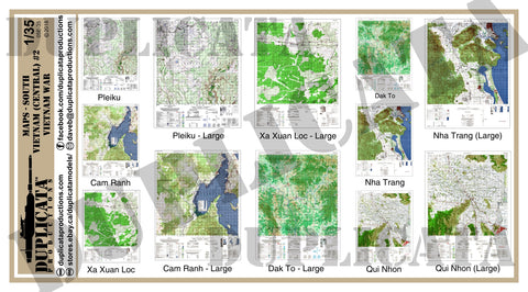 Maps - Vietnam War - South Vietnam (Central) #2 - 1/35 Scale - Duplicata Productions