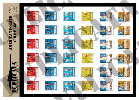 American Potato Chip Bags - 1/35 Scales - Duplicata Productions